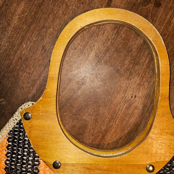 Vintage Bohemian Beach Style Bag with Wooden Handles Smith's Bermuda Italy - Picture 8 of 12